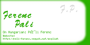 ferenc pali business card